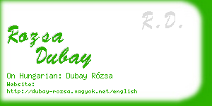 rozsa dubay business card